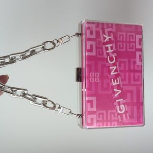 Givenchy Fuchsia Geometric Paper SHOPPING BAG UPCYCLED Box Clutch